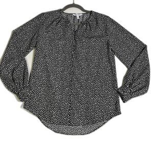 Nine West Black and White Polka dot Blouse for Spring | XSmall